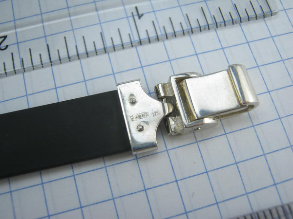 925 Sterling Silver and 375 real Gold bracelet with Cyrillic prayer text - Picture 16