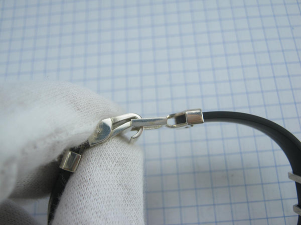 925 Sterling Silver and 375 real Gold bracelet with Cyrillic prayer text - Picture 18