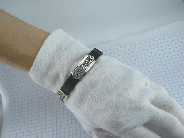 925 Sterling Silver and 375 real Gold bracelet with Cyrillic prayer text - Picture 19