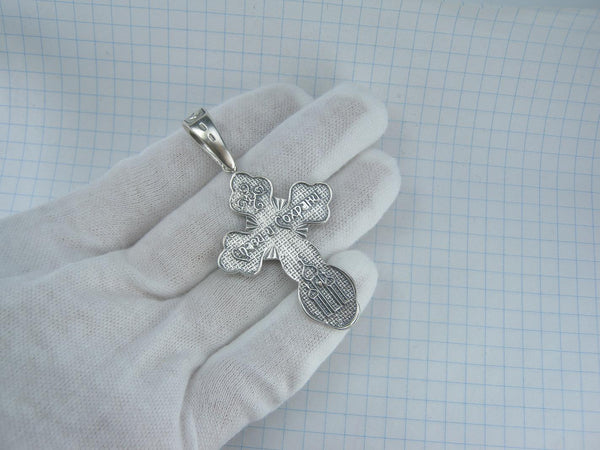 SOLID 925 Sterling Silver Cross Pendant Jesus Christ Crucifix Vintage Statement Amulet Christian Church Fine and Faith Jewelry CR001167