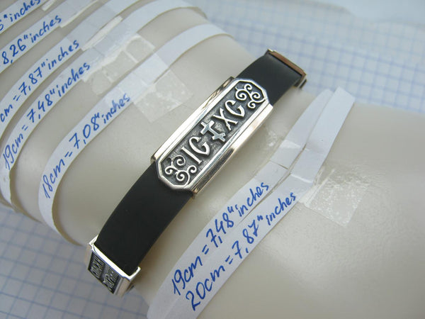 925 Sterling Silver and 375 real Gold bracelet with Cyrillic prayer text - Picture 22