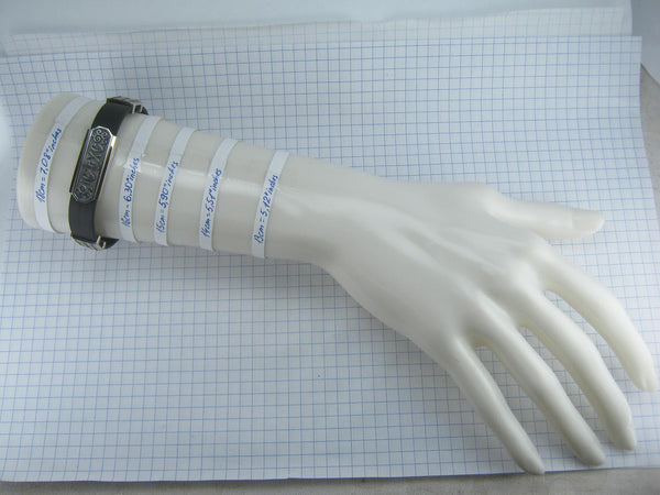 925 Sterling Silver and 375 real Gold bracelet with Cyrillic prayer text - Picture 23