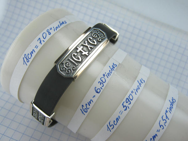 925 Sterling Silver and 375 real Gold bracelet with Cyrillic prayer text - Picture 24