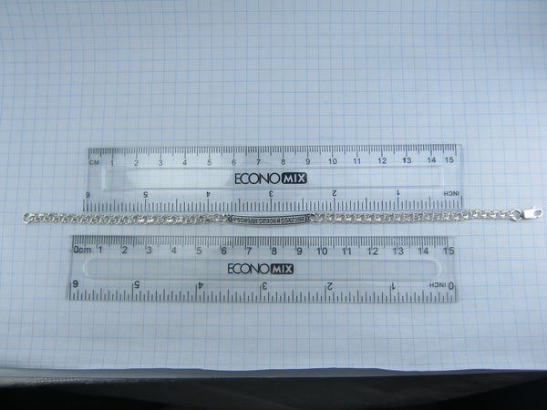 925 Sterling Silver Bracelet 8.26" inches Prayer Scripture Religious Amulet New Church Faith Jewelry Fine BT000032