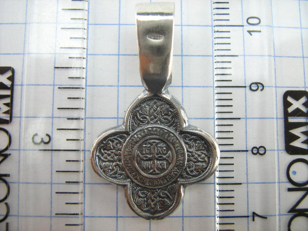 925 Sterling Silver icon pendant and cross necklace depicting Jesus Christ Resurrection, Risen Minerva, Redeemer, Descent of Christ into Hell, Anastasis. Item number MD001787. Picture 9