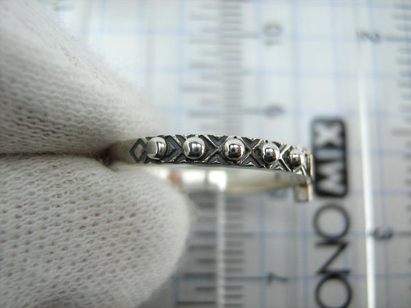 925 Sterling Silver and 375 gold finger rosary ring depicting cross. Item code RI001931. Picture 4
