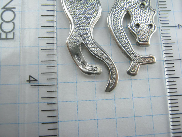 SOLID 925 Sterling Silver Pendant Hanging Panther Statement Wild Cat Vintage Fine Jewelry PN001714