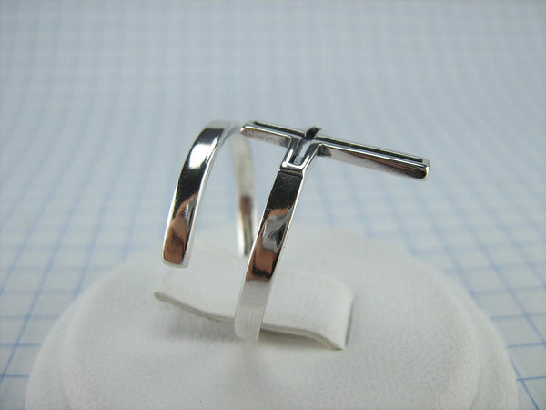 New Solid 925 Sterling Silver Ring Cross Long Spring Design Adjustable Size New Christian Church Faith Jewelry RI002000