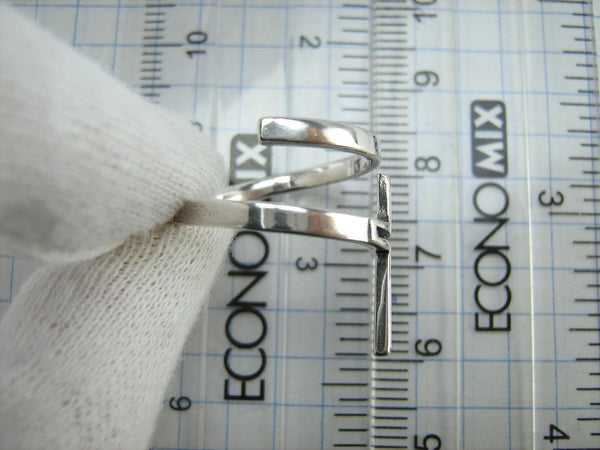 New Solid 925 Sterling Silver Ring Cross Long Spring Design Adjustable Size New Christian Church Faith Jewelry RI002000