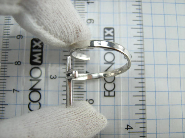 New Solid 925 Sterling Silver Ring Cross Long Spring Design Adjustable Size New Christian Church Faith Jewelry RI002000