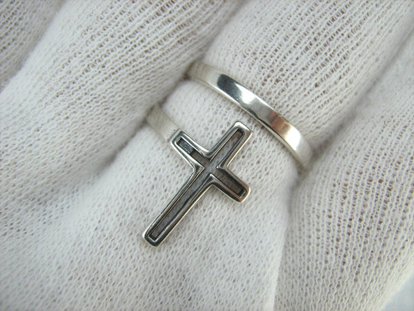 New Solid 925 Sterling Silver Ring Cross Long Spring Design Adjustable Size New Christian Church Faith Jewelry RI002000
