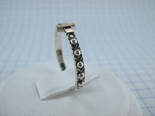 925 Sterling Silver and 375 gold finger rosary ring depicting cross. Item code RI001933. Picture 3