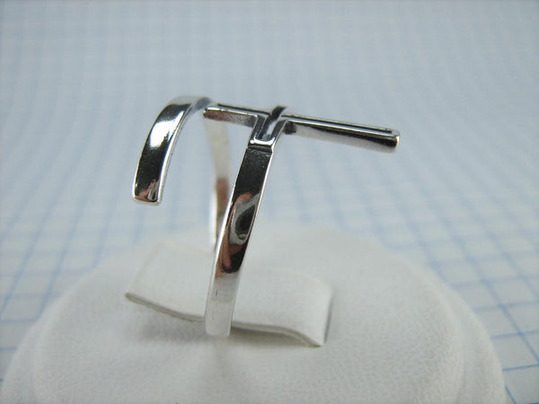 SOLID 925 Sterling Silver Ring Cross Religious Amulet Adjustable Size Spring Design New Christian Church Fine and Faith Jewelry RI002001