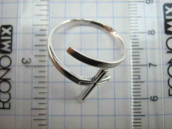 SOLID 925 Sterling Silver Ring Cross Religious Amulet Adjustable Size Spring Design New Christian Church Fine and Faith Jewelry RI002001