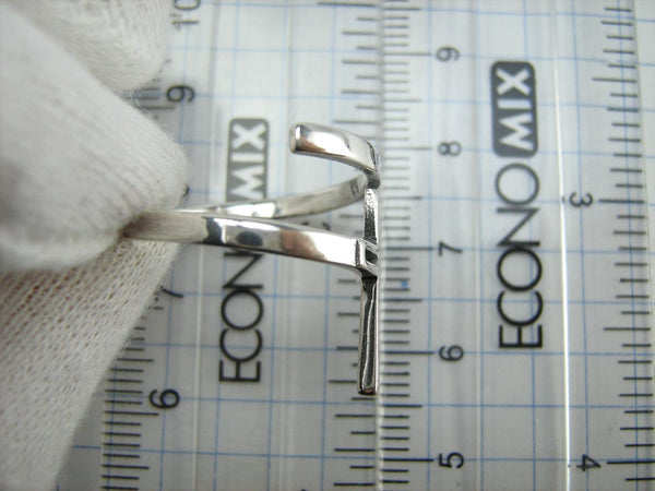 SOLID 925 Sterling Silver Ring Cross Religious Amulet Adjustable Size Spring Design New Christian Church Fine and Faith Jewelry RI002001