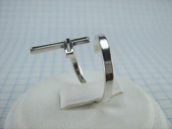 SOLID 925 Sterling Silver Ring Cross Religious Amulet Adjustable Size Spring Design New Christian Church Fine and Faith Jewelry RI002002