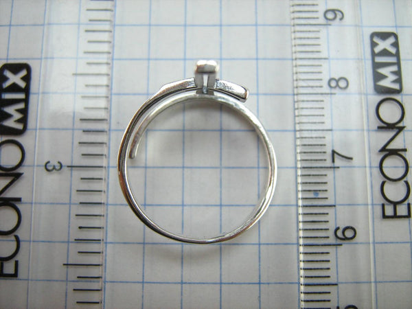 SOLID 925 Sterling Silver Ring Cross Religious Amulet Adjustable Size Spring Design New Christian Church Fine and Faith Jewelry RI002002