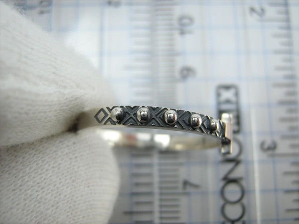 925 Sterling Silver and 375 gold finger rosary ring depicting cross. Item code RI001936. Picture 4