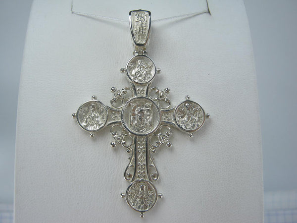 SOLID 925 Sterling Silver Cross Pendant Jesus Christ Saints Steering Wheel Design New Christian Church Fine and Faith Jewelry CR001417