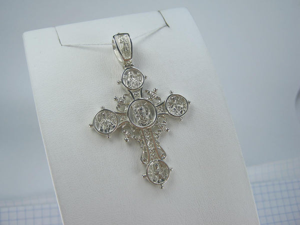 SOLID 925 Sterling Silver Cross Pendant Jesus Christ Saints Steering Wheel Design New Christian Church Fine and Faith Jewelry CR001417