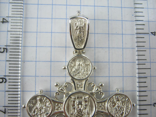 SOLID 925 Sterling Silver Cross Pendant Jesus Christ Saints Steering Wheel Design New Christian Church Fine and Faith Jewelry CR001417