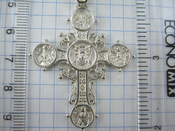 SOLID 925 Sterling Silver Cross Pendant Jesus Christ Saints Steering Wheel Design New Christian Church Fine and Faith Jewelry CR001417