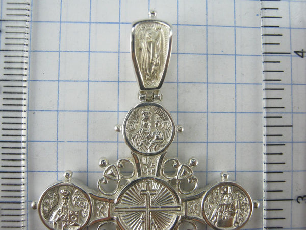 SOLID 925 Sterling Silver Cross Pendant Jesus Christ Saints Steering Wheel Design New Christian Church Fine and Faith Jewelry CR001417
