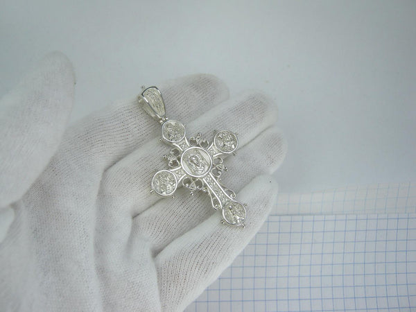 SOLID 925 Sterling Silver Cross Pendant Jesus Christ Saints Steering Wheel Design New Christian Church Fine and Faith Jewelry CR001417