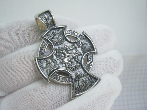 925 Sterling Silver cross pendant Celtic orthodox christian amulet CR001415. Picture 3