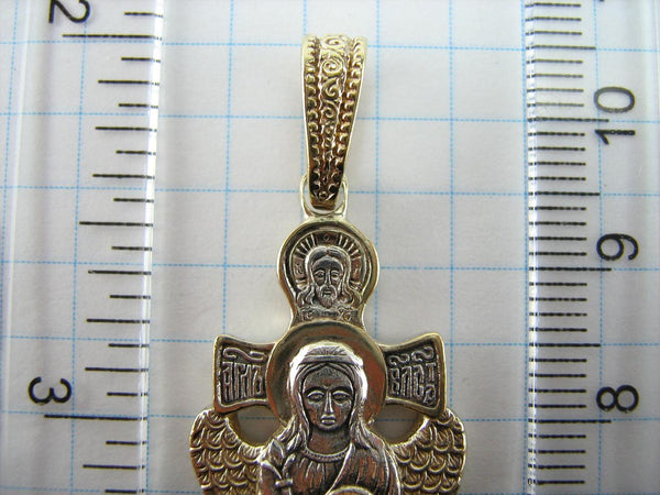 925 Sterling Silver Gold Plated icon pendant and medal depicting Saint Angel the Power. Picture 7