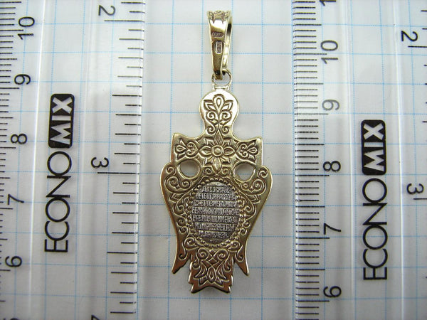 925 Sterling Silver Gold Plated icon pendant and medal depicting Saint Angel the Power. Picture 9