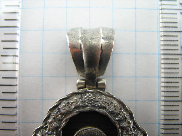 925 Sterling Silver Icon Pendant Mother of God Mary of Vladimir Tenderness Wood Vintage Christian Church Fine Faith Jewelry MD001610