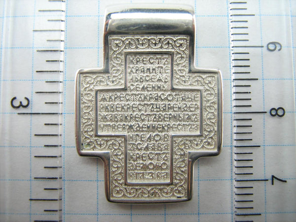 SOLID 925 Sterling Silver Old Believers Cross Pendant Prayer Scripture Amulet New Christian Church Faith Jewelry CR001044