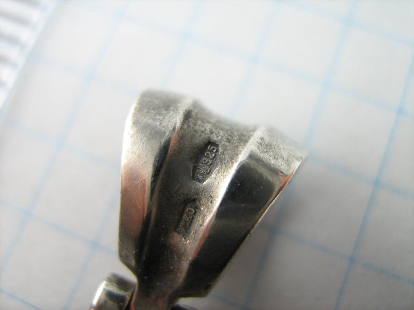 925 Sterling Silver Icon Pendant Mother of God Mary of Vladimir Tenderness Wood Vintage Christian Church Fine Faith Jewelry MD001610