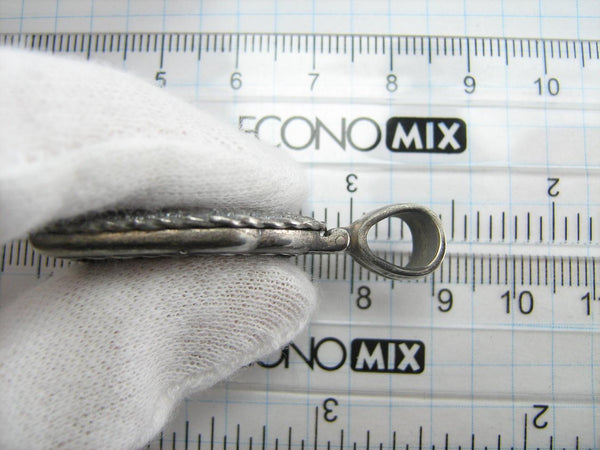 925 Sterling Silver Icon Pendant Mother of God Mary of Vladimir Tenderness Wood Vintage Christian Church Fine Faith Jewelry MD001610