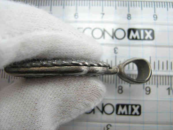 925 Sterling Silver Icon Pendant Mother of God Mary of Vladimir Tenderness Wood Vintage Christian Church Fine Faith Jewelry MD001610