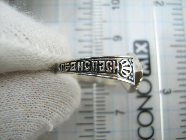 MASSIVER 925 Sterling Silber Ringband US Größe 5,5 Gebetsschrift Religiöses Amulett Vintage Christliche Kirche Feiner und Glaube Schmuck MD001617