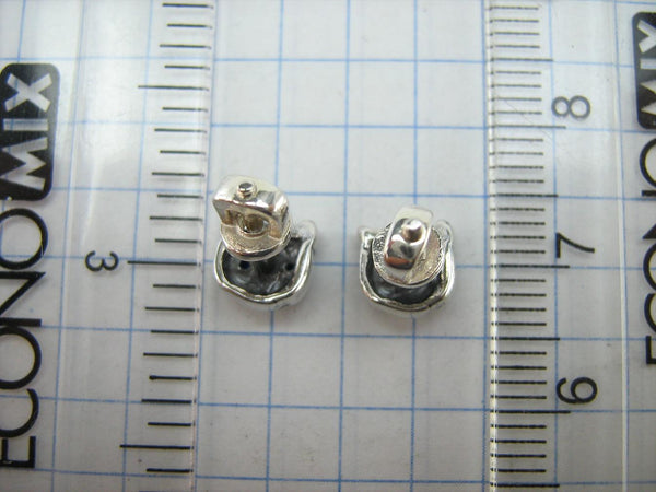 SOLID 925 Sterling Silver Earrings Cats with Blue Eyes Screw Backs Small Studs Posts Closure Push Back New Fine Jewelry ER000217