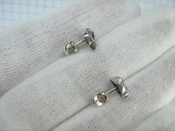 SOLID 925 Sterling Silver Earrings Cats with Blue Eyes Screw Backs Small Studs Posts Closure Push Back New Fine Jewelry ER000217