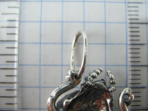 925 Sterling Silver Pendant Scarab Oxidized Patten Egypt Symbol Large Bug Amulet New Fine Jewelry PN001925