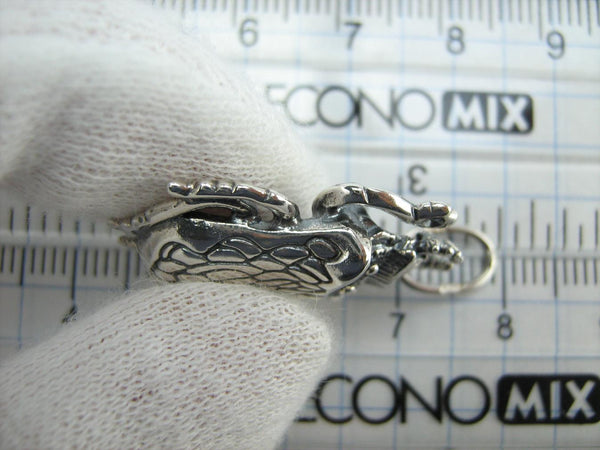 SOLID 925 Sterling Silver Pendant Necklace Scarab Oxidized Patten Egypt Symbol Large Bug Amulet New Fine Jewelry PN001926