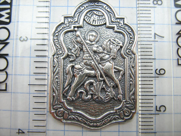 SOLID 925 Sterling Silver Icon Pendant Medal Necklace Saint George Victory Dragon Slayer New Christian Church Fine and Faith Jewelry MD001927