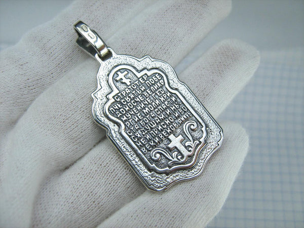 SOLID 925 Sterling Silver Icon Pendant Medal Necklace Saint George Victory Dragon Slayer New Christian Church Fine and Faith Jewelry MD001927