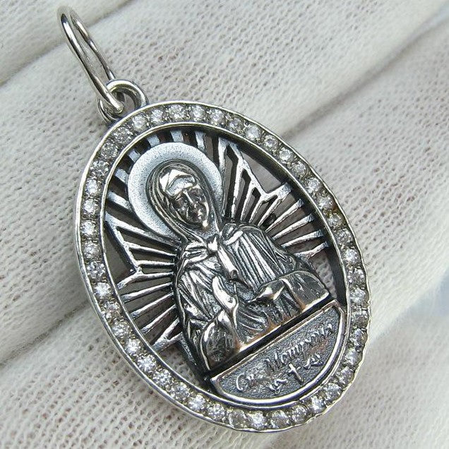 925 Sterling Silver icon pendant of Saint Martyr Matrona the Wonderworker. Item code - MD001936. Picture 1