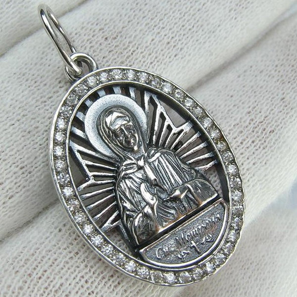 925 Sterling Silver icon pendant of Saint Martyr Matrona the Wonderworker. Item code - MD001936. Picture 1
