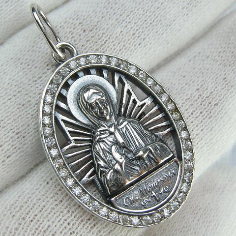 925 Sterling Silver icon pendant of Saint Martyr Matrona the Wonderworker. Item code - MD001936. Picture 1