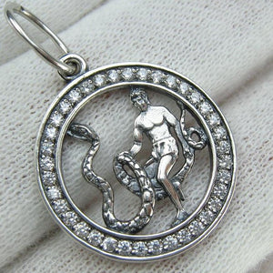 Anhänger aus massivem 925er Sterlingsilber Schlangenträger Sternzeichen-Amulett Geburtstagsgeschenk neuer edler Schmuck PN001932