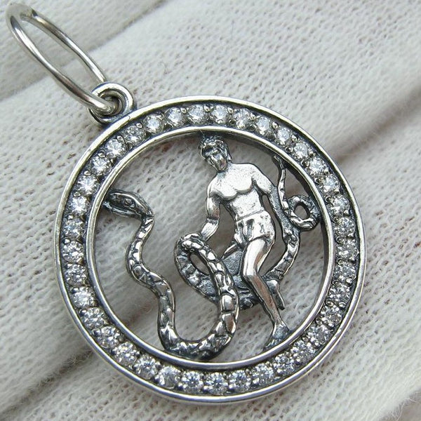 Anhänger aus massivem 925er Sterlingsilber Schlangenträger Sternzeichen-Amulett Geburtstagsgeschenk neuer edler Schmuck PN001932