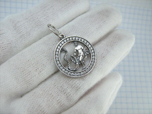 Anhänger aus massivem 925er Sterlingsilber Schlangenträger Sternzeichen-Amulett Geburtstagsgeschenk neuer edler Schmuck PN001932