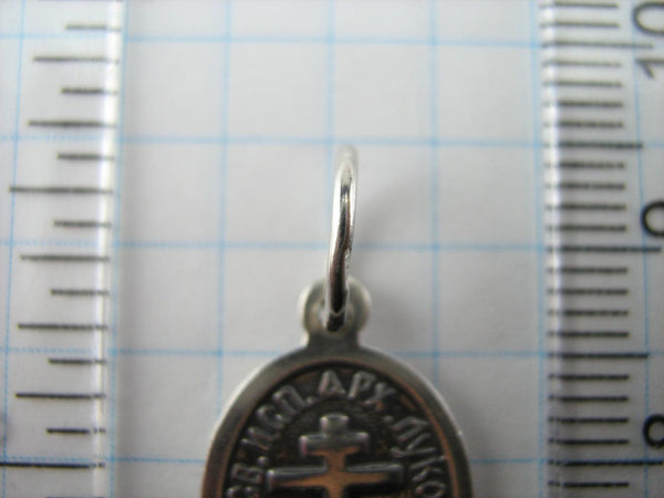 925 Sterling Silver small oval oxidized icon pendant and medal with Christian prayer inscription depicting Saint Archbishop Luka, Confessor Luke. Item number MD001368. Picture 10